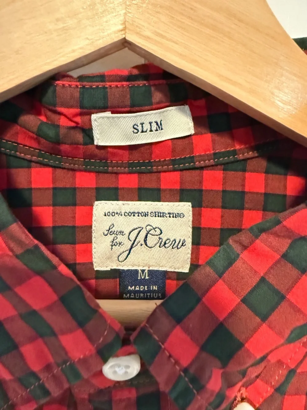 J.Crew Men's Plaid Button Down - SIZE: SLIM MEDIUM - 100% Cotton